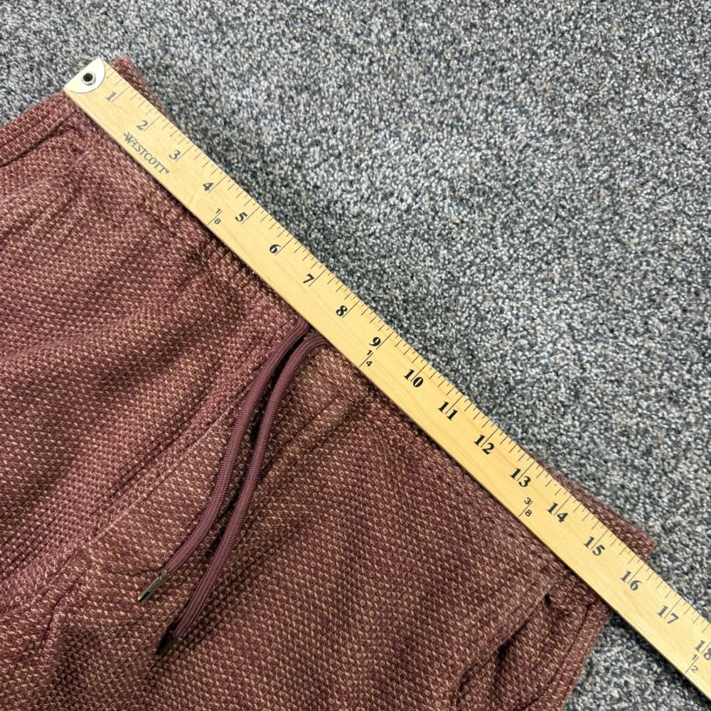Taylor Stitch Apres Pant Men Medium Burgundy Rust Waffle Weave Drawstring Jogger